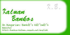 kalman bankos business card